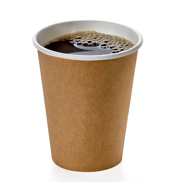 Blank takeaway coffee cup with clipping path isolated on white background